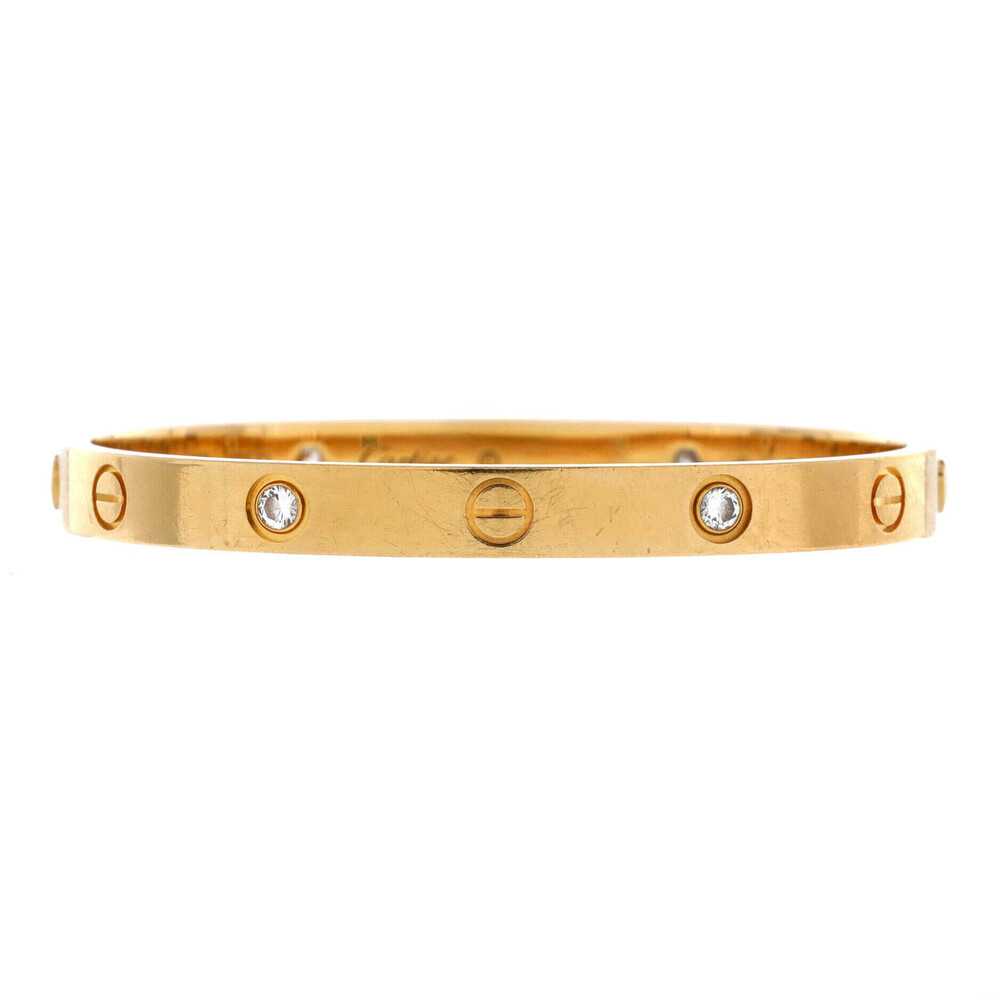 Cartier Love 4 Diamond Bracelet 18K Yellow Gold with Diamonds